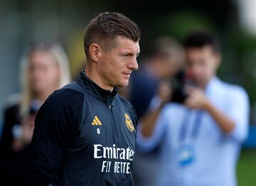 Toni Kroos en uno de sus últimos entrenamientos como jugador del Real Madrid.