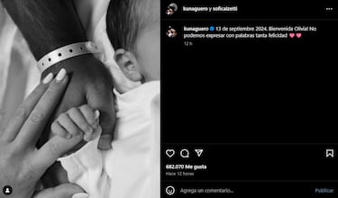 Kun Ag¨¹ero y Sofia Calzetti, padres de su primera hija en com¨²n