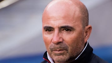 Jorge Sampaoli en el encuentro ante el FC Barcelona en el Camp Nou.