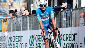 Camerino (Italy), 14/03/2026.- Mexican rider Isaac Del Toro of team UAE Team Emirates XRG wins the 6th stage of the Tirreno-Adriatico cycling race over 188km from San Severino Marche to Camerino, Italy, 14 March 2026. (Ciclismo, Italia) EFE/EPA/ROBERTO BETTINI