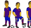 Neymar, Messi, Xavi e Iniesta se unen a la familia Simpson