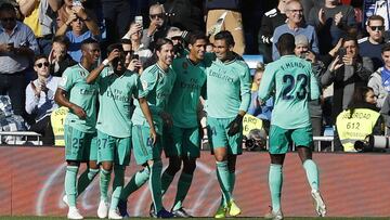 El Real Madrid celebra un gol.