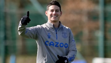 James Rodríguez, volante del Everton de Inglaterra, regresó a los entrenamientos, luego de varias semanas sin poder hacerlo por molestias musculares