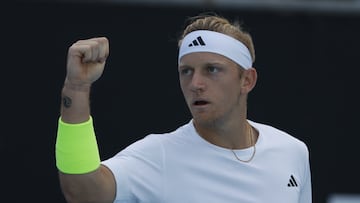 Alejandro Davidovich ante Nuno Borges en el Australian Open de 2024.