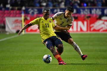 Jhon Jáder Durán y un golazo de chilena de Rafael Santos Borré le dieron la vuelta al marcador tras el primer tanto de Mitoma. Lorenzo mantiene su invicto con la Selección Colombia.