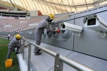 The Khalifa International Stadium is the biggest refrigerated enclosed area in the world. It is designed so that the temperature inside is 26 degrees, even though the outside temperature can rise over 50 degrees in the summer.