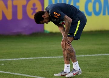 Brazil's Neymar during training