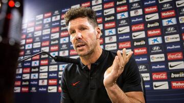 GRAF9912. MADRID, 27/09/2019.- El entrenador del Atlético de Madrid, Diego Pablo ''Cholo'' Simeone, participa en una rueda de prensa, este viernes en la Ciudad deportiva Wanda en Majadahonda, en la víspera de su encuentro