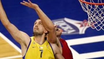 <b>REGRESA VUJCIC. </b>El pívot croata es la gran estrella del Maccabi, aunque en lo que llevamos de Euroliga sólo ha jugado tres encuentros.