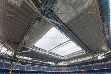 Las obras de remodelación del estadio del club madrileño siguen avanzando sin pausa. Esta vez el club nos ha querido enseñar en que situación se encuentra la cubierta del estadio.