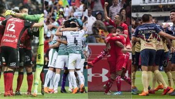 Los 4 semifinalistas del Clausura 2018: Santos, Tijuana, Toluca y Am&eacute;rica.