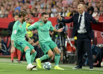 Zinedine Zidane, Sergio Ramos y Dani Carvajal.