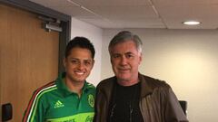 Javier Hernández and Carlo Ancelotti reunite