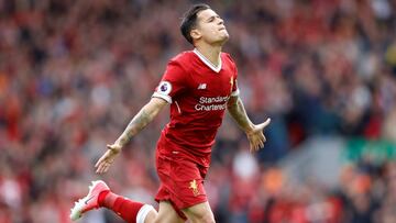 Coutinho celebrando ante el Middlesbrough.