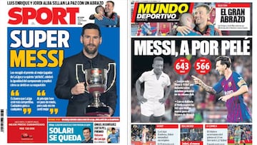 Portadas de los diarios Sport y Mundo Deportivo del d&iacute;a 13 de noviembre de 2018.