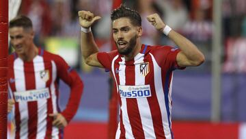 Carrasco celebra su gol contra el Bayern.