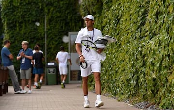 Tennis - Wimbledon - London, Britain - July 9, 2017 Spain's Rafael Nadal walks to court ahead of a practice session