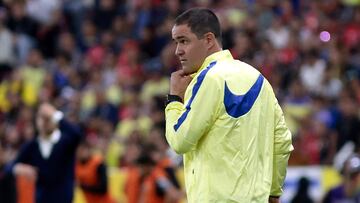 America's Brazilian coach Andre Jardine reacts during the Mexican Clausura tournament football match between Atlas and America at Jalisco Stadium, in Guadalajara, Jalisco State, Mexico, on March 2, 2024. (Photo by Ulises RUIZ / AFP)