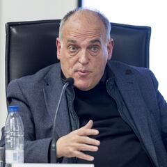 Tebas avisa de "una nueva Superliga" y de la dupla Mbappé-Haaland