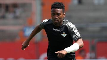 Wilfried Kaptoum, jugador del Betis, durante el amistoso que los verdiblancos disputaron contra el Gladbach en Bochum (Alemania).