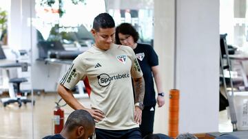 James Rodríguez se presenta en Sao Paulo a exámenes médicos, físicos y conoce a sus nuevos compañeros.