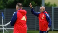 DONAUESCHINGEN, 21/06/2024.- El técnico de la selección española de fútbol, Luis de la Fuente, durante el entrenamiento del combinado español hoy viernes en las instalaciones de Der Oschberghof en la localidad alemana de Donaueschingen. EFE / J.J. Guillén.
