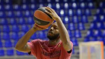 Pullen, durante un entrenamiento.