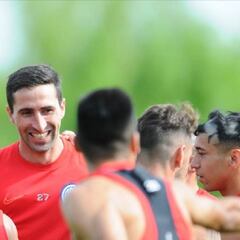 Donatti se entrenó a la par del plantel de San Lorenzo