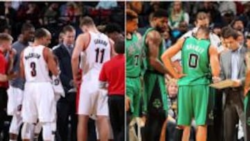 Terry Stotts, con los Blazers, y Brad Stevens, con los Celtics.