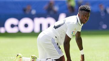 Vinicius Jr. of Real Madrid during the La Liga match between Real Madrid and RCD Mallorca played at Santiago Bernabeu Stadium on September 11, 2022 in Madrid, Spain. (Photo by Ruben Albarran / Pressinphoto / Icon Sport)