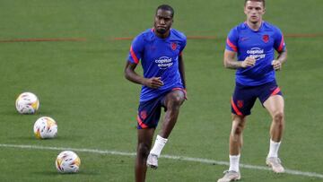 Kondogbia, en un entrenamiento con el Atlético.