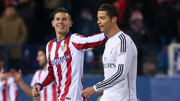 Lucas Hern&aacute;ndez saluda a Cristiano. 