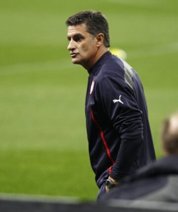 Entrenamiento en el Vicente Calderón.