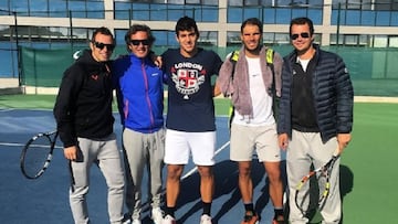 El entrenamiento de Garin y Rafa Nadal con miras al 2017