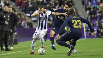 VALLADOLID. PHOTOGENIC/JOSE C. CASTILLO. 26/01/20. FUTBOL, PARTIDO DE LIGA SANTANDER TEMPORADA 2019/2020 ENTRE EL REAL VALLADOLID Y EL REAL MADRID.Antoñito, Isco y Mendy.