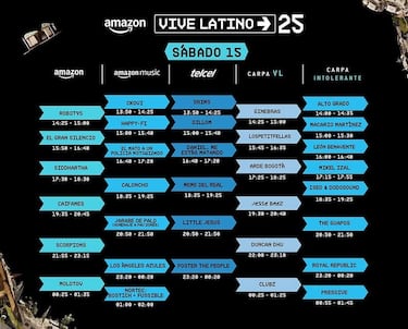 Revelados los horarios del Vive Latino 2025: lineup, escenarios y a qué hora canta cada artista