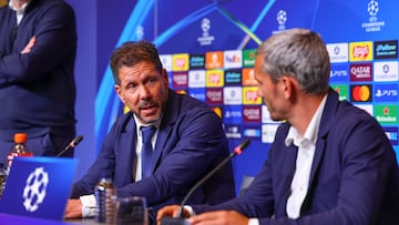 Simeone y Griezmann, en sala de prensa.