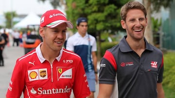 Vettle y Grosjean, en un gran premio en 2019.