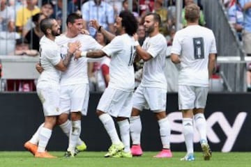 Celebración del gol de James Rodríguez.