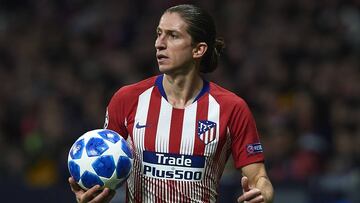 Filipe Luis, en el Atl&eacute;tico-Borussia Dortmund de Champions. Dio el 1-0 a Sa&uacute;l.