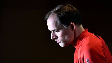 Paris Saint-Germain's German head coach Thomas Tuchel leaves at the end of a press conference in Saint-Germain-en-Laye, west of Paris, on March 3, 2020, on the eve of the French Cup football match between Paris Saint-Germain (PSG) and Lyon. (Photo b