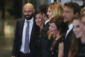 Javier Mascherano with wife Fernanda Moreno 