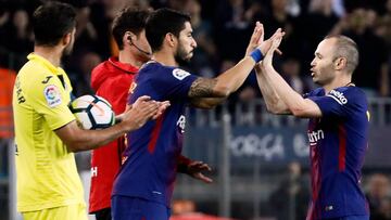 Iniesta, sustituido por Suárez este miércoles ante el Villarreal.