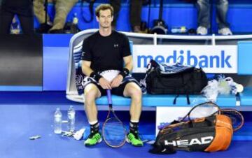 Andy Murray durante el partido de la final del Abierto de Australia frente a Djokovic