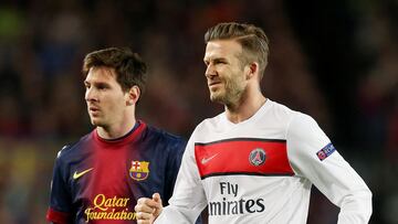 Messi played against Beckham during the Englishman's final season of professional football.