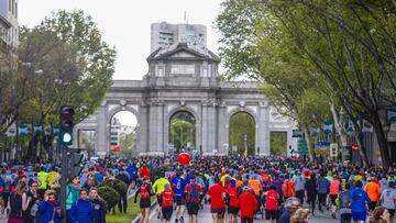 Imagen del Movistar Medio Maratón de Madrid de 2019 en la Puerta de Alcalá.
