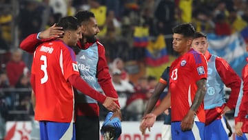 Futbol, Chile vs Ecuador.
Clasificatorias al Mundial 2026.
El equipo de la seleccion chilena es fotografiado durante el partido clasificatorio al Mundial 2026 contra Ecuador disputado en el estadio Nacional de Santiago, Chile.
25/03/2025
Jonnathan Oyarzun/Photosport
Football, Chile vs Ecuador.
2026 World Cup Qualifiers.
Chile’s team are pictured during a 2026 World Cup qualifier match against Ecuador at the National stadium in Santiago, Chile.
25/03/2025
Jonnathan Oyarzun/Photosport