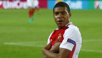 Football Soccer - Borussia Dortmund v AS Monaco - UEFA Champions League Quarter Final First Leg - Signal Iduna Park, Dortmund, Germany - 12/4/17 Monaco&#039;s Kylian Mbappe-Lottin celebrates scoring their third goal Reuters / Ralph Orlowski Livepic