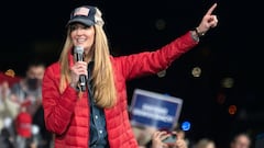 Georgia Republican Senator Kelly Loeffler speaks during a rally with US President Donald Trump to support Republican Senate candidates at Valdosta Regional Airport in Valdosta, Georgia on December 5, 2020. - President Donald Trump ventures out of Washingt