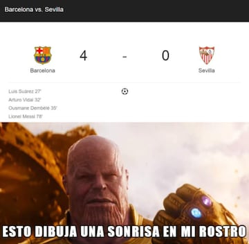 Los mejores memes del Barcelona-Sevilla
